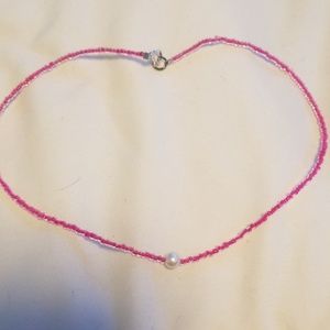 pink pearl necklace
